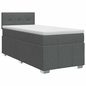 vidaXL Posteľ boxspring s matracom Tmavosiv&aacute; 90 x 190 cm L&aacute;tka