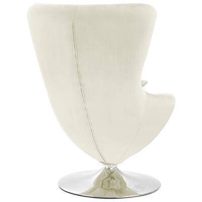vidaXL Otočná stolička v tvare vajca s vankúšom krémová zamatová