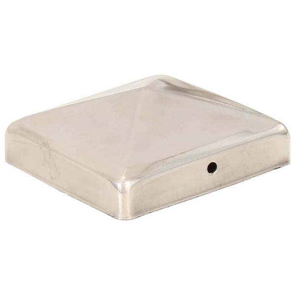 vidaXL Pyramídové krytky na plotové stĺpiky 6 ks 91x91 mm nehrdzavejúca oceľ