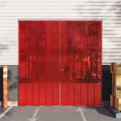 vidaXL Záves do dverí červený 200 mm x 1,6 mm 10 m PVC
