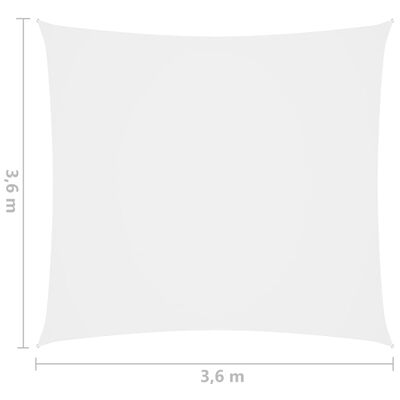 vidaXL Tieniaca plachta, oxford, štvorcová 3,6x3,6 m, biela