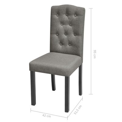 vidaXL Jedálenské stoličky 4 ks sivé látkové