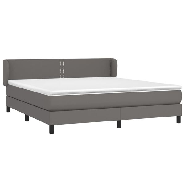 vidaXL Boxspring posteľ s matracom siv&aacute; 160x200 cm umel&aacute; koža
