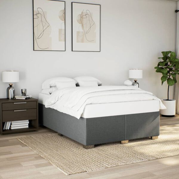 vidaXL Boxspring posteľ s matracom tmavosiv&aacute; 160x200 cm l&aacute;tka