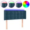 vidaXL Čelo postele s LED tmavomodr&eacute; 83x16x78/88 cm zamat
