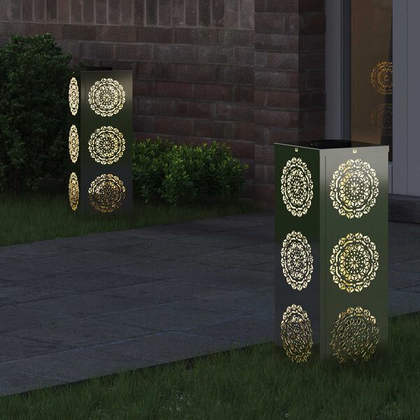 vidaXL Sol&aacute;rne LED svetlo na chodn&iacute;k 2 pcs Hrdzav&yacute;