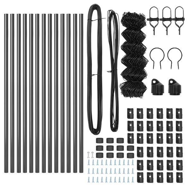 vidaXL Stĺp na plot. Sivá 25 x 0,4 m (40 x 40 mm sieť) Ocel a PVC