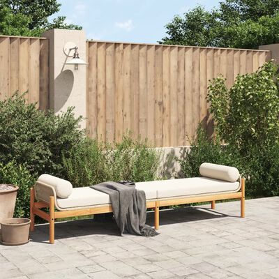 vidaXL Záhradná lavica s vankúšom béžová polyratan akáciové drevo