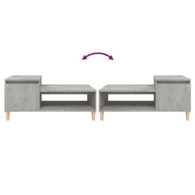 vidaXL Konferenčný stolík betónový sivý 100x50x45 cm spracované drevo