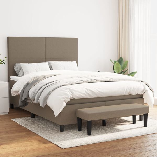 vidaXL Boxspring posteľ s matracom sivohned&yacute; 140x190 cm l&aacute;tka