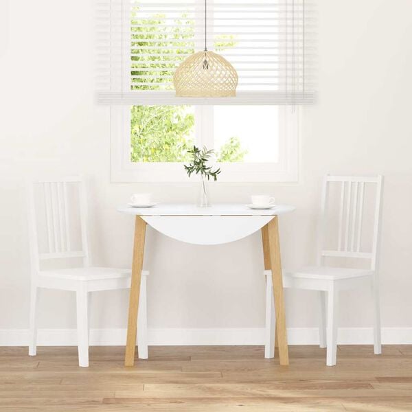 VidaXL jedálenské stoličky 2 ks Biela masívna drevená guma