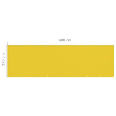vidaXL Balkónová markíza, žltá 120x400 cm, HDPE