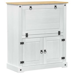 vidaXL Skriňa na v&iacute;no Biela 97 x 45 x 114 cm Mas&iacute;vne borovicov&eacute; drevo