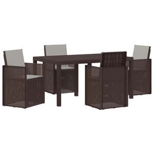 vidaXL Z&aacute;hradn&yacute; jed&aacute;lensk&yacute; set s vank&uacute;&scaron;om 5 pcs Hned&aacute; a svetlosiv&aacute; PP