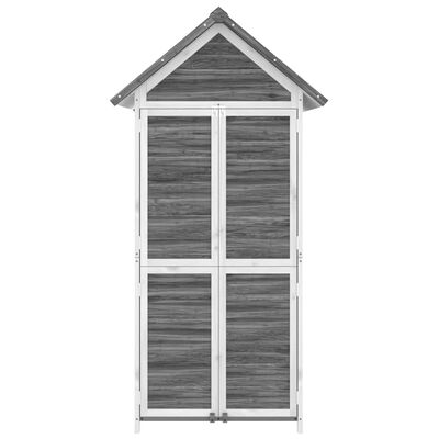 vidaXL Záhradný domček na náradie sivý 89x52,5x175 cm masívna borovica