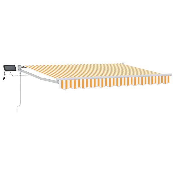 vidaXL Ručn&aacute; vys&uacute;vacia mark&iacute;za s LED Oranžov&aacute; a biela 3,5 x 2,5 m