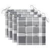 vidaXL Záhradné stoličky+sivé kockované podložky 4 ks, tíkový masív