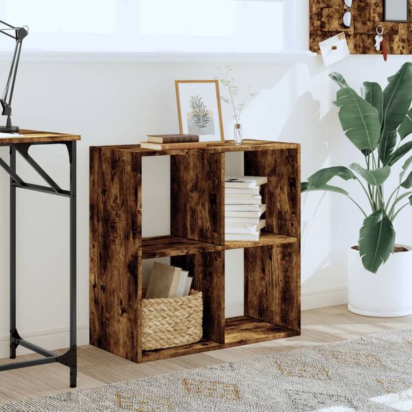 vidaXL Knižnica dymov&yacute; dub 68,5x32x68,5 cm kompozitn&eacute; drevo