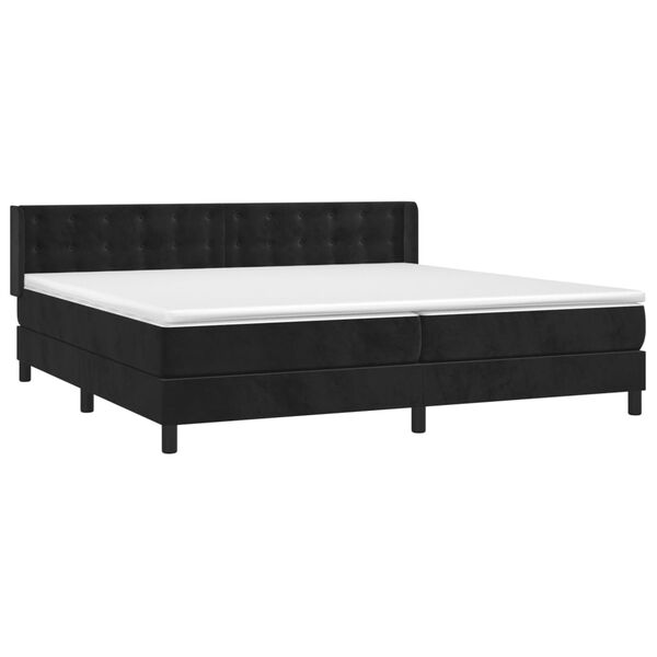vidaXL Posteľn&yacute; r&aacute;m boxspring s matracom čierny 200x200 cm zamat