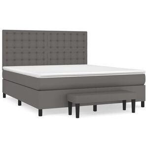 vidaXL Boxspring posteľ s matracom siv&aacute; 180x200 cm umel&aacute; koža