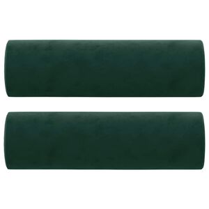 vidaXL Dekorat&iacute;vne vank&uacute;&scaron;e 2 ks tmavozelen&eacute; &Oslash;15x50 cm zamat