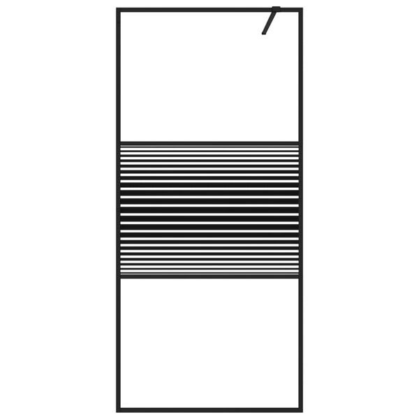 vidaXL Sprchov&aacute; z&aacute;stena čierna 90x195 cm priehľadn&eacute; ESG sklo