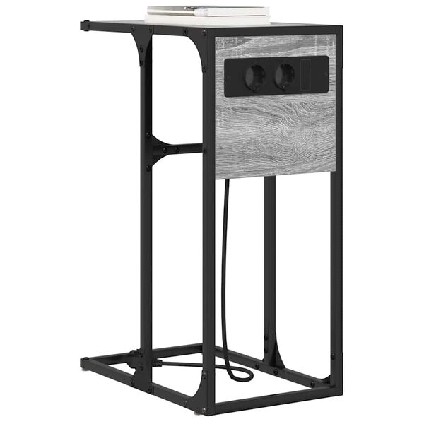 vidaXL Nočn&yacute; stol&iacute;k Siv&yacute; Sonoma 41,5 x 26 x 60,5 cm Kompozitn&eacute; drevo