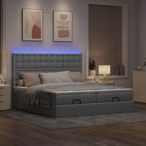 vidaXL Osmansk&yacute; r&aacute;m postele s matracmi svetlosiv&aacute; 200x200 cm l&aacute;tka