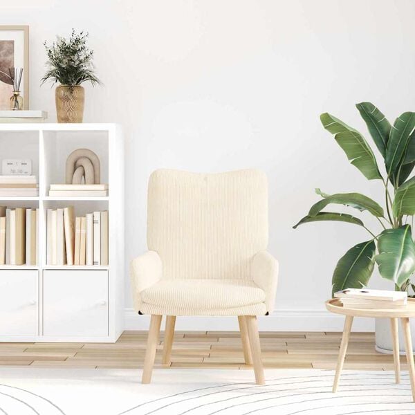 vidaXL kreslo Krémová 63 x 67 x 94 cm Sherpa látka