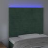 vidaXL Čelo postele s LED tmavozelené 80x5x118/128 cm zamat