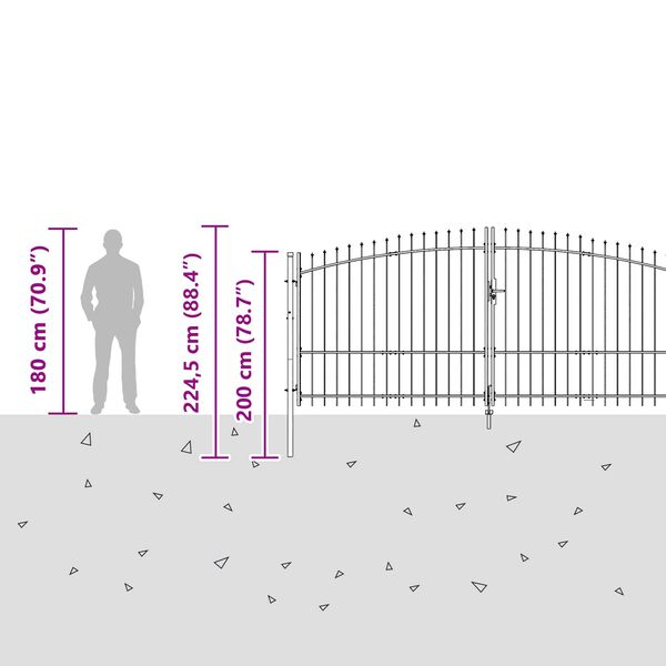 vidaXL Z&aacute;hradn&aacute; br&aacute;na, oceľ 1,5x4 m, čierna