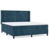 vidaXL Posteľn&yacute; r&aacute;m boxsping s matracom tmavomodr&yacute; 180x200 cm zamat