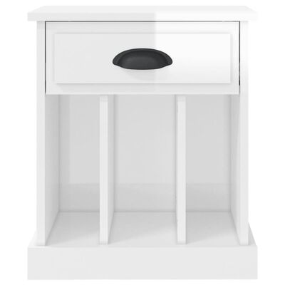 vidaXL Nočný stolík lesklý biely 43x36x50 cm