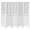 vidaXL Parav&aacute;n 5 panelov biely mas&iacute;vne drevo paulovnie