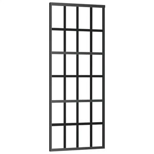 vidaXL Posuvn&eacute; dvere ESG sklo a hlin&iacute;k 76x205 cm čierne