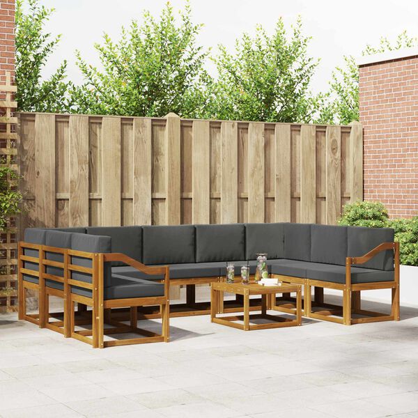 vidaXL Z&aacute;hradn&aacute; s&uacute;prava gaučov 10 pcs Pr&iacute;rodn&aacute; a antracitov&aacute;