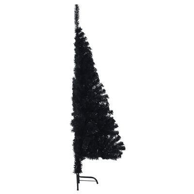 vidaXL Umelý vianočný polovičný stromček s podstavcom čierny 150 cm
