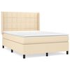 vidaXL Posteľn&yacute; r&aacute;m boxspring s matracom kr&eacute;mov&yacute; 140x200 cm l&aacute;tka