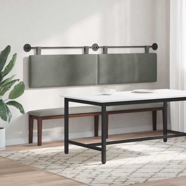 vidaXL Z&aacute;vesn&aacute; Čel&aacute; Svetlosiv&aacute; 210 x 55 x 5 cm Kord&uacute;rov&aacute; tkanina