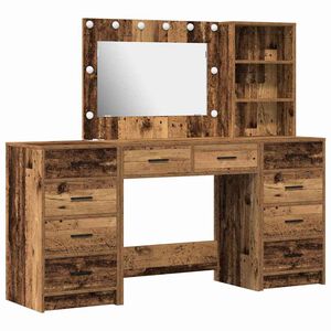 vidaXL Toaletn&yacute; stol&iacute;k 3 pcs Hned&aacute; 40 x 41 x 135 cm Kompozitn&eacute; drevo