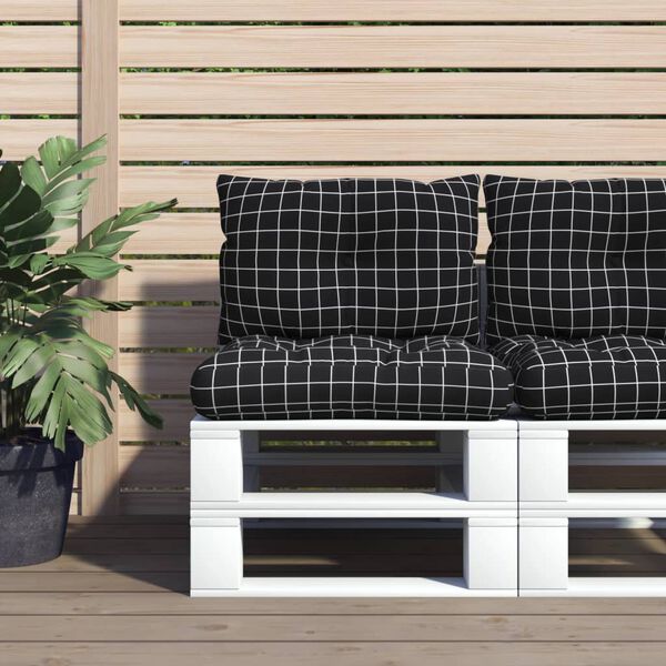 vidaXL Podu&scaron;ky na paletov&uacute; pohovku 2ks čierne k&aacute;rovan&eacute; oxfordsk&aacute; l&aacute;tka