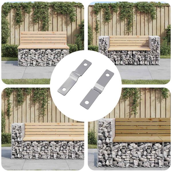 vidaXL &Uacute;derov&aacute; doska 2 pcs Strieborn&aacute; 50 x 10 x 1,2 mm Železo