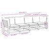 vidaXL 4-dielna záhradná sedacia súprava s vankúšmi akáciový masív