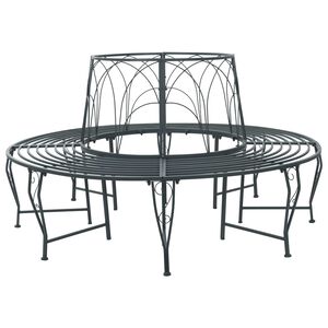 vidaXL Stromov&aacute; lavička 8 -miestne &Oslash; 160 x 89 cm steel Strieborn&aacute; &scaron;ed&aacute;