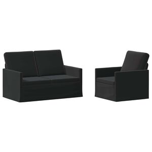 vidaXL Sada pohoviek 2 pcs Čierna Zamat