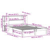 vidaXL Posteľ s knižnicou bez matraca biela 140x190cm borovicový masív