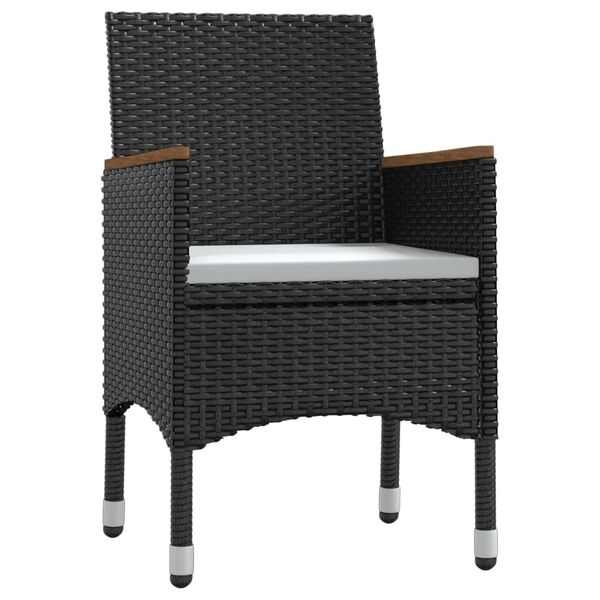 vidaXL 5-dielna záhradná jedálenská súprava s poduškami čierna