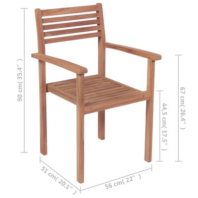 vidaXL Záhradné stoličky 4 ks krémové podložky teakový masív