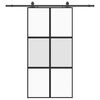 vidaXL Posuvn&eacute; dvere s kovan&iacute;m čierne 102,5x205 cm tvrden&eacute; sklo