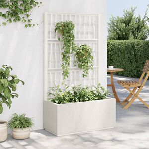 vidaXL Z&aacute;hradn&yacute; kvetin&aacute;č s mriežkou biely 80x36x140 cm PP